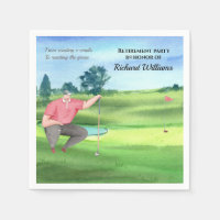 Ruhestand Golf Man liest grüne Wasserfarbe