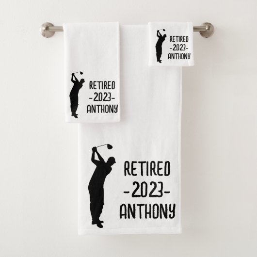 Ruhestand Golfer Birthday Ruhestand glücklich Rent Badhandtuch Set (Insitu)