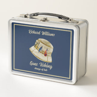 Ruhestand Gone Fishing Rentner-Angler-Mütze Metall Brotdose