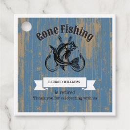 Ruhestand Gone Fishing Rumüde Rustikales Holz Geschenkanhänger