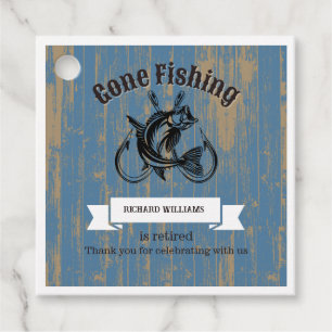 Ruhestand Gone Fishing Rumüde Rustikales Holz Geschenkanhänger