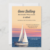 Ruhestand Gone Segelboot Sunset Ocean Einladung (Vorderseite)