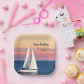 Ruhestand Gone Segelboot Sunset Ocean Pappteller (Party)