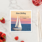 Ruhestand Gone Segelboot Sunset Ocean Serviette (Beispiel)