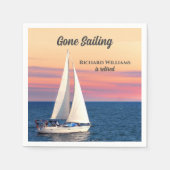 Ruhestand Gone Segelboot Sunset Ocean Serviette (Vorderseite)