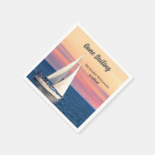 Ruhestand Gone Segelboot Sunset Ocean Serviette (Ecke)