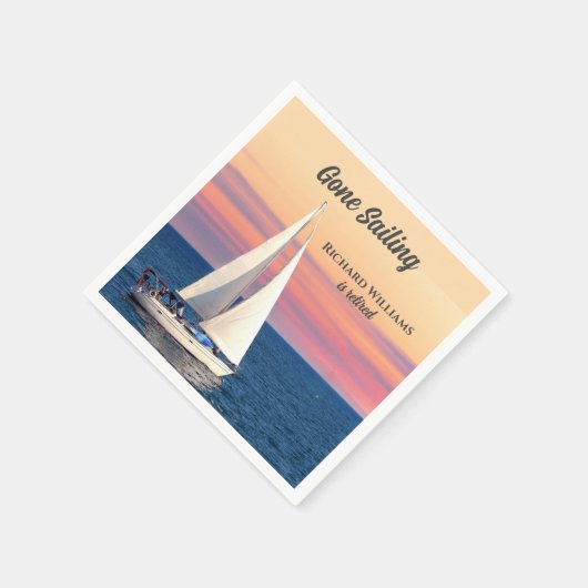 Ruhestand Gone Segelboot Sunset Ocean Serviette (Ecke)