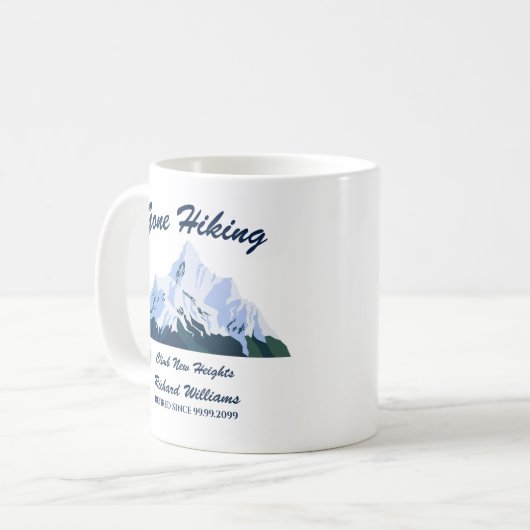 Ruhestand Gone Wandern Snowy Mountains Happy Trail Kaffeetasse (Vorderseite Links)