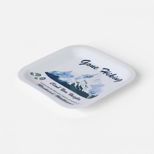 Ruhestand Gone Wandern Snowy Mountains Happy Trail Pappteller (Gewinkelt)