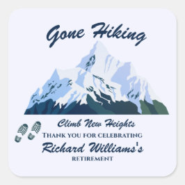 Ruhestand Gone Wandern Snowy Mountains Happy Trail Quadratischer Aufkleber