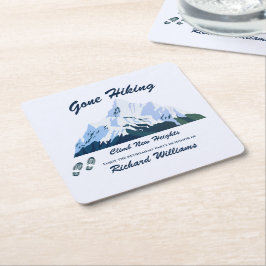 Ruhestand Gone Wandern Snowy Mountains Happy Trail Rechteckiger Pappuntersetzer