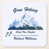 Ruhestand Gone Wandern Snowy Mountains Happy Trail Rechteckiger Pappuntersetzer (Vorderseite)