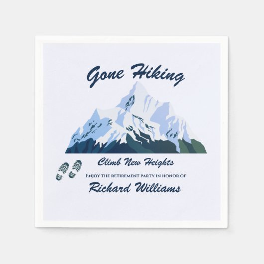 Ruhestand Gone Wandern Snowy Mountains Happy Trail Serviette (Vorderseite)