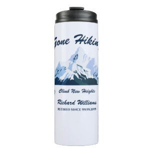 Ruhestand Gone Wandern Snowy Mountains Happy Trail Thermosbecher