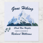 Ruhestand Gone Wandern Snowy Mountains Happy Trail Weinetikett (Einzelnes Label)