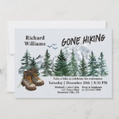 Ruhestand Gone Wandern zu den Bergen Außenbereich Einladung (Vorderseite)