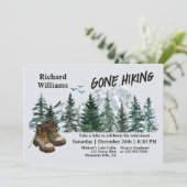 Ruhestand Gone Wandern zu den Bergen Außenbereich Einladung (Stehend Vorderseite)