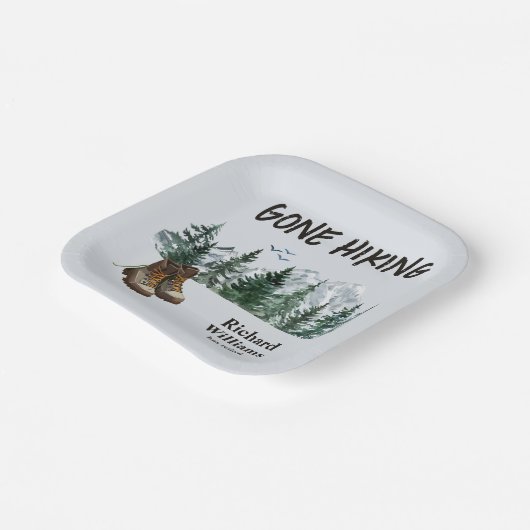 Ruhestand Gone Wandern zu den Bergen Außenbereich Pappteller (Gewinkelt)