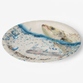 Ruhestand großer Fische, die aus dem Wasser spring Pappteller (Schrägansicht)