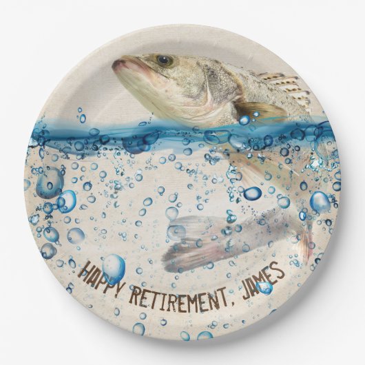 Ruhestand großer Fische, die aus dem Wasser spring Pappteller (Vorderseite)