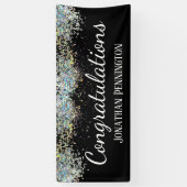 Ruhestand Herzlichen Glückwunsch Glitzer Confetti Banner (Vertikal)