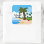 Ruhestand in Florida Quadratischer Aufkleber (Tasche)