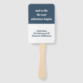 Ruhestand Inspiration Zitat Modern Simple Blue Fächer (Vorderseite)