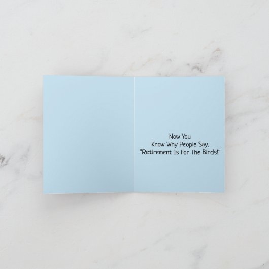 Ruhestand ist für die Vogelspaßglückwünsche Karte (Innenseite)
