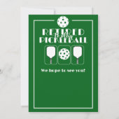 Ruhestand ist müde, Pickleball zu spielen Moderne  Einladung (Rückseite)