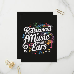 Ruhestand ist Musik für meine Ohren Einladungspostkarte