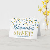 Ruhestand ist Sweet Congratulations Blue Gold Dot Karte (Gelbe Blume)