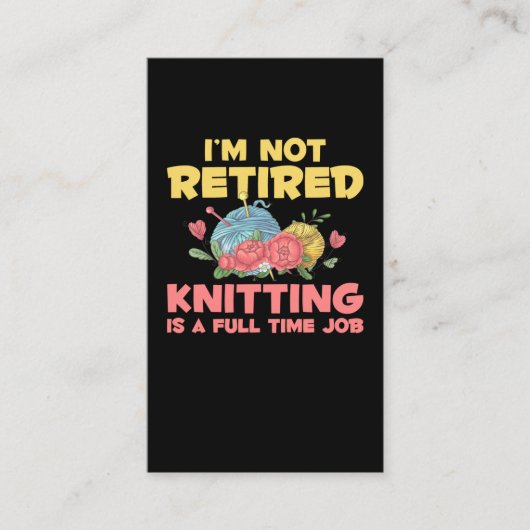 Ruhestand Knitter Crochet Remüde Garne Lover Visitenkarte (Vorderseite)
