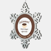 Ruhestand: Längste Kaffeepause der Welt Schneeflocken Zinn-Ornament (Rechts)