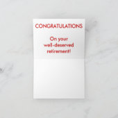 Ruhestand - Lehrer Karte (Innenseite)