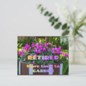 Ruhestand - Mehr Zeit für Garten Postkarte (Stehend Vorderseite)