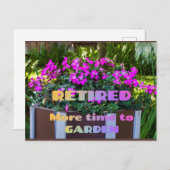 Ruhestand - Mehr Zeit für Garten Postkarte (Vorne/Hinten)