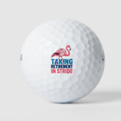 Ruhestand mit Humor Flamingo Humor Golfball (Vorderseite)