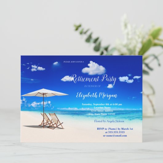 Ruhestand mit Vorsitz, Ruhestandspartei für Sandwo Einladung (Stehend Vorderseite)