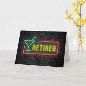Ruhestand Neon Marquee Sign auf Brick Karte (Gelbe Blume)