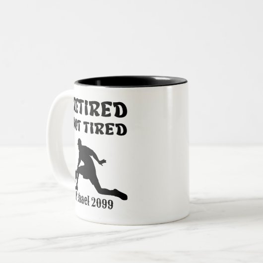 Ruhestand nicht getired Pickleball Player Zweifarbige Tasse (Vorderseite Links)
