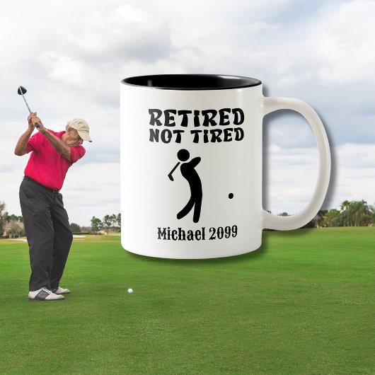 Ruhestand nicht müde Golf Player Zweifarbige Tasse