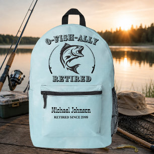 Ruhestand O-fish-ally im Ruhestand lustiger Fischf Bedruckter Rucksack