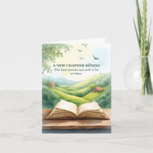 Ruhestand Offenes Buch Neues Kapitel Landschaftssz Dankeskarte