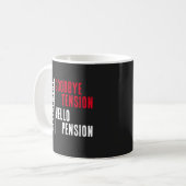 Ruhestand Party Auf Wiedersehen Tension Hallo Pens Kaffeetasse (Vorderseite Links)
