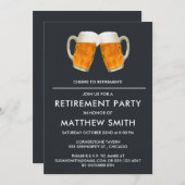 Ruhestand Party Beer Cheer Einladung (Vorne/Hinten)