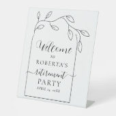 Ruhestand Party Begrüßungszeichen Sockelschild (Vorderseite)