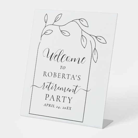 Ruhestand Party Begrüßungszeichen Sockelschild (Vorderseite)