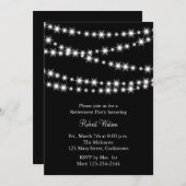 Ruhestand Party Black Twinkle Lights Einladung (Vorne/Hinten)