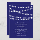 Ruhestand Party Blue Twinkle Lights Einladung (Vorne/Hinten)