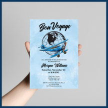 Ruhestand Party Bon Voyage Travel Globe Flugzeug